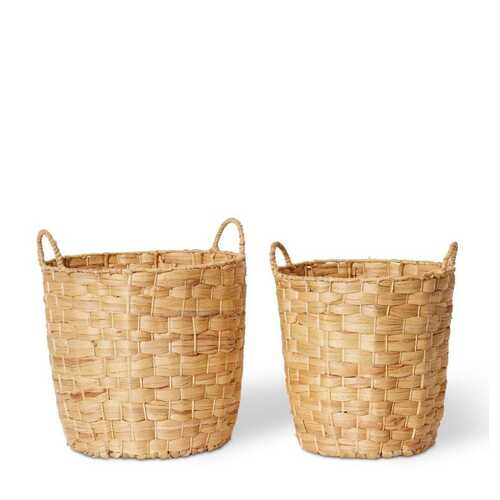 2pc E Style Absko Water Hyacinth 34/40cm Basket Set Round - Natural