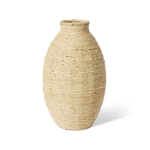 E Style Ratan Bomani Vessel Home Tabletop Decor 25x42cm - Natural