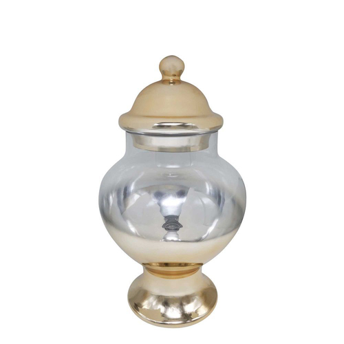 Belle Cero Glass Jar Large Gold DECORATOR - CLOCHES & JARS