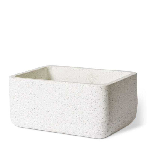 E Style Terrazzo Miles 55cm Rectangle Planter w/ Hole Decor - White