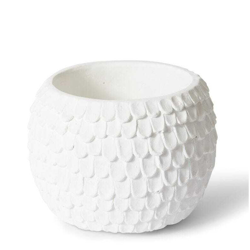 E Style Eason 24cm Cement Plant Pot Round Decor - White