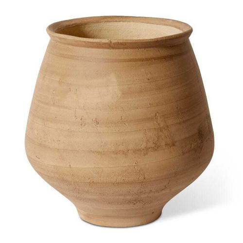 E Style Leilani 33cm Cement Plant Pot Round Decor - Brown