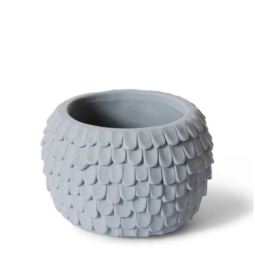 E Style Eason 19cm Cement Plant Pot Round Decor - Grey