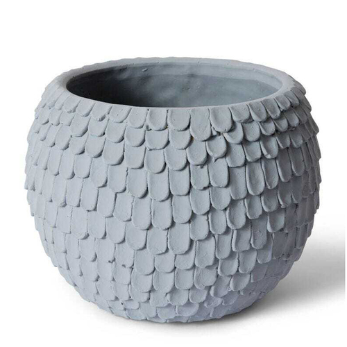 E Style Eason 32cm Cement Plant Pot Round Decor - Grey