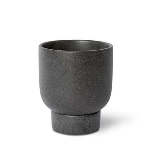 E Style Daylen 19cm Ceramic Plant Pot w/ Saucer Decor - Black