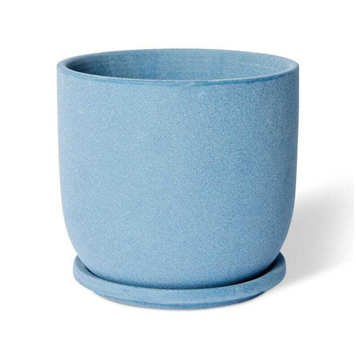 E Style Allegra 19cm Ceramic Plant Pot w/ Saucer Decor - Blue
