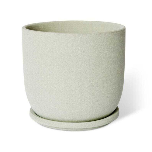 E Style Allegra 19cm Ceramic Plant Pot w/ Saucer Decor - Green