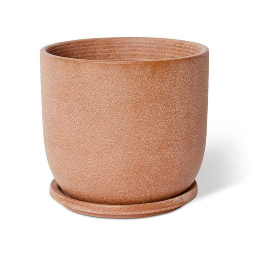 E Style Allegra 19cm Ceramic Plant Pot w/ Saucer Decor - Terracotta