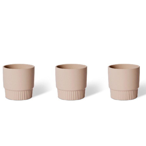 3PK E Style Logan 13cm Ceramic Plant Pot Decor - Soft Pink