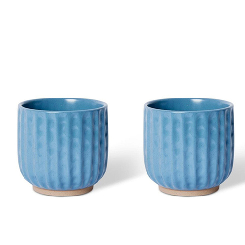 2PK E Style Emery 14cm Ceramic Plant Pot Decor - Blue