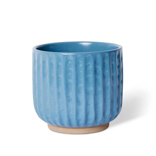E Style Emery 17cm Ceramic Plant Pot Decor Round - Blue