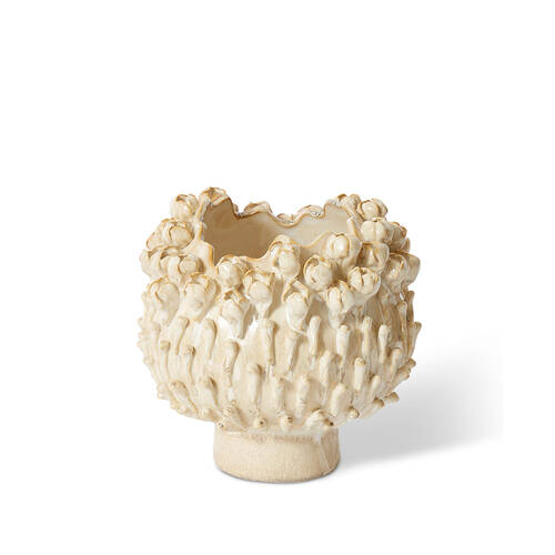 E Style Ceramic Cordelia Vase Home Table Decor 22x19cm - Beige