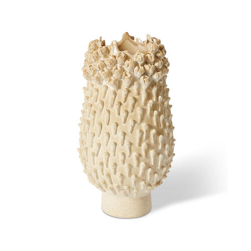 E Style Ceramic Cordelia Tall Vase Table Decor 23x39cm - Beige