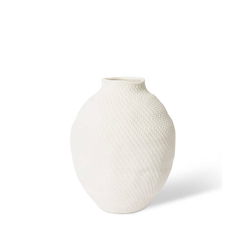 E Style Ceramic Alieta Vase Home Table Decor 26x31cm - White