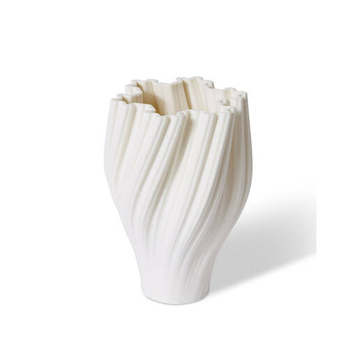 E Style Porcelain Avalon Vase Home Table Decor 15x20cm - White