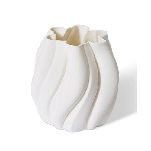 E Style Porcelain Clover Vase Home Table Decor 21x20cm - White
