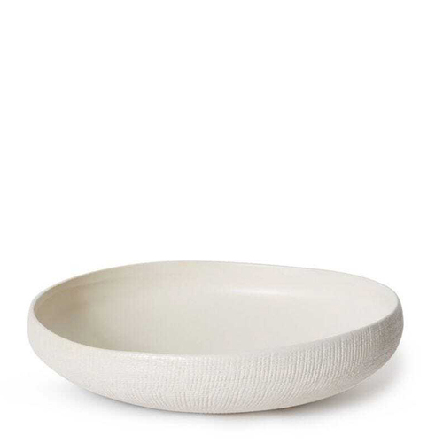 E Style Greyson 29cm Ceramic Bowl Home Decor - Hessian White