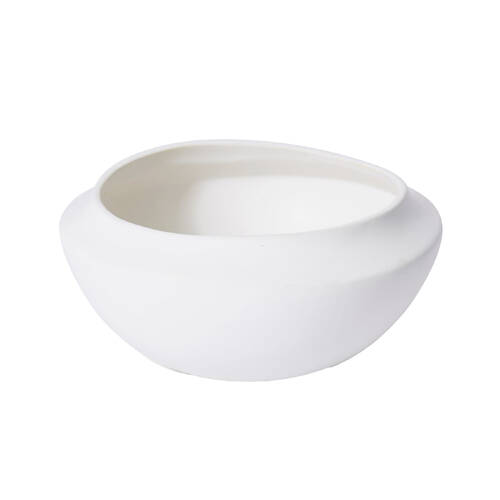 E Style Nakano Wide Ceramic Decorative Bowl 20cm - White