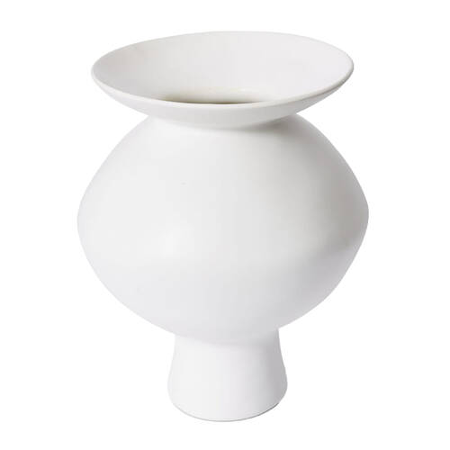 E Style Nakano Flared Ceramic Flower Vase Home Decor 34cm - White