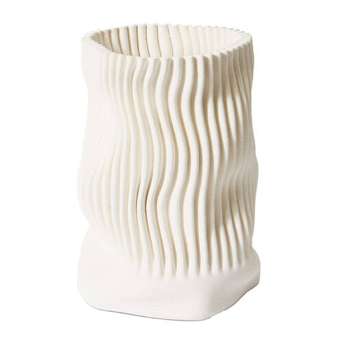 E Style Wada Vessel Porcelain Flower Vase Home Decor 38cm - Ivory