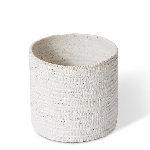 E Style Ceramic Aurora Cylinder Vase Home Decor 18x18cm White