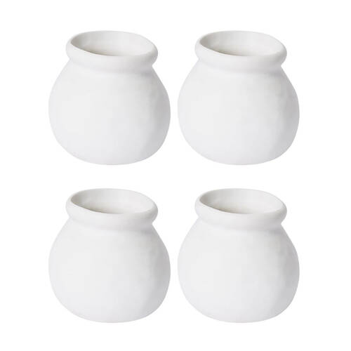 4PK E Style Ceramic Nakano Round Vase Home Decor 10x10cm White