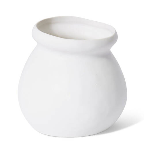 E Style Ceramic Nakano Round Vase Home Decor 18x18cm White