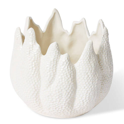 E Style Ceramic Sekani Pot Home Garden Decor 26x26cm White