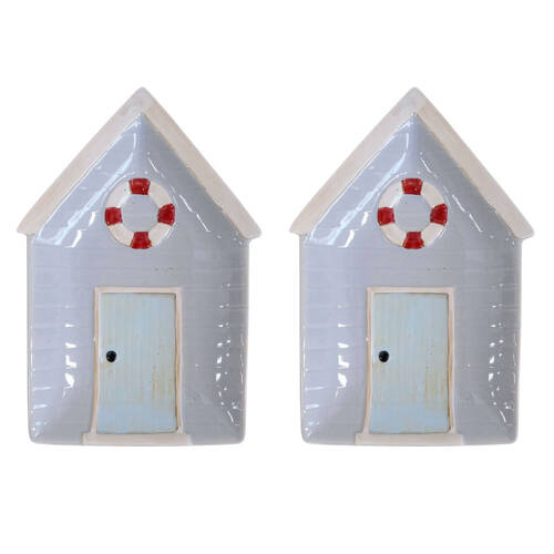 2PK LVD Beach House Ceramic Plate Tabletop Home Display Decor 24.5x16.5cm