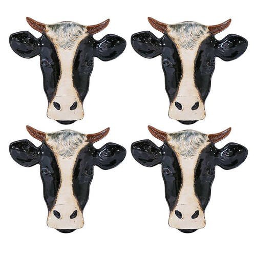 4PK LVD Cow Ceramic Plate Tabletop Home Display Decor 23x21cm