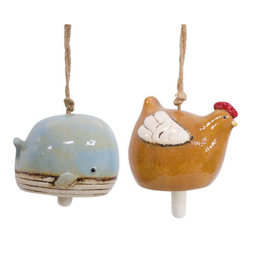 LVD Chime Ceramic Isa Hen/Whale Hanging Home Decor Combo Set