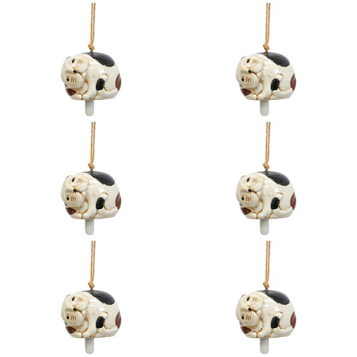 6PK LVD Ceramic Wind Chime Hanging Home/Garden Decor Bella 14cm