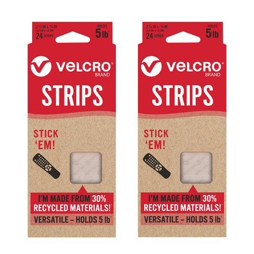48pc Velcro Eco Collection Stick'em Strips 6.3cm x 1.9cm
