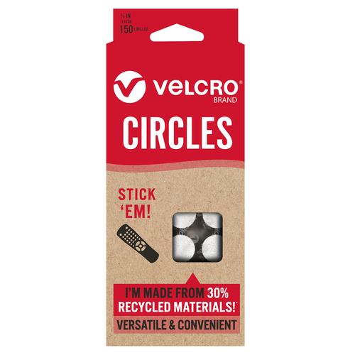 150pc Velcro Eco Collection General Purpose Stick'em Circles 19mm