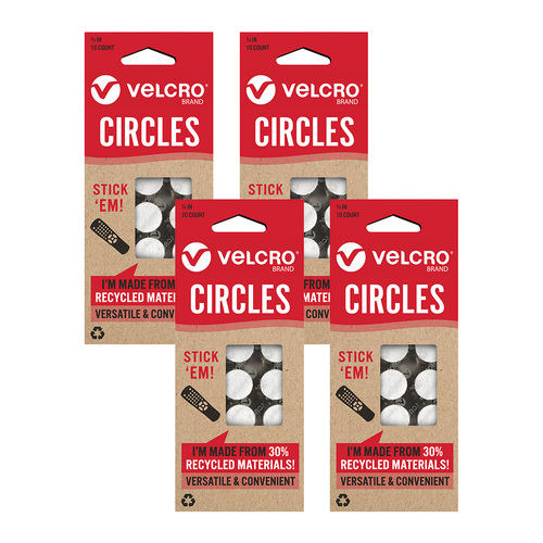 40pc Velcro Eco Collection General Purpose Stick'em Circles 19mm