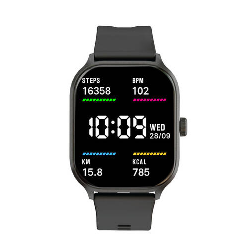 V-Fitness IP68 Smart Watch 2in Touch Screen Apple/Google Fit Tracking Black