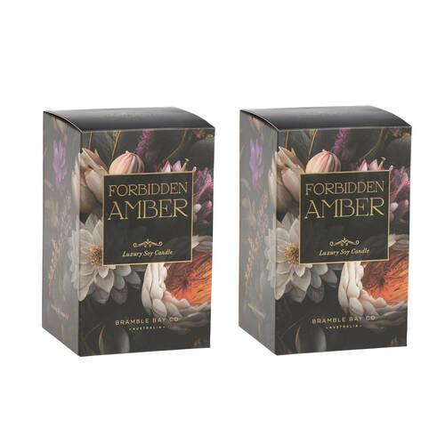 2PK Bramble Bay Vintage Floriade Forbidden Amber Scented Candle 250g
