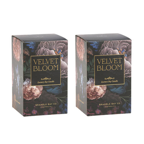 2PK Bramble Bay Vintage Floriade Velvet Bloom Scented Candle Home Fragrance 250g