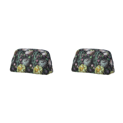 2PK Bramble Bay Vintage Floriade Emerald Botanica Wash Cosmetic Bag Travel