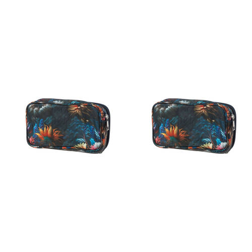 2PK Bramble Bay Vintage Floriade Midnight Serenade Wash Cosmetic Bag Travel