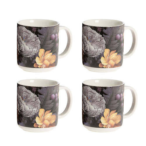 4PK Bramble Bay Vintage Floriade Velvet Floral Print Mug 300ml