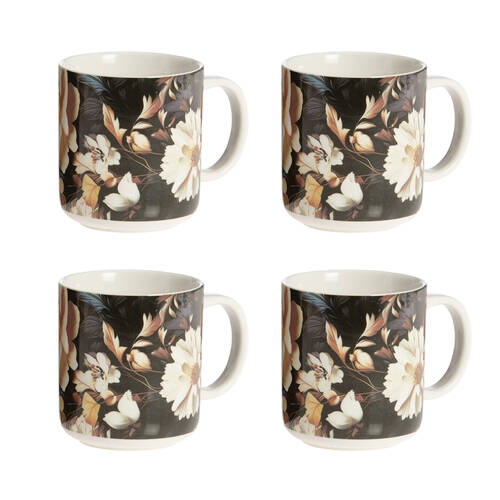 4PK Bramble Bay Vintage Floriade Pearl Rhapsody Floral Print Mug 300ml