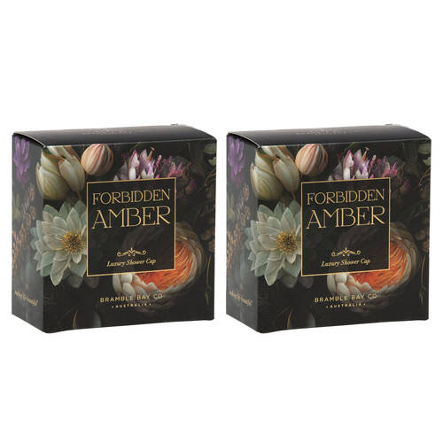 2PK Bramble Bay Vintage Floriade Forbidden Amber Shower Cap Reusable