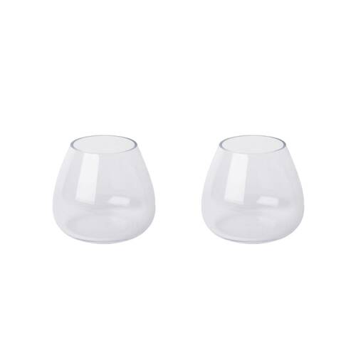 2PK E Style Allira Vase Tabletop Home Decor 15x15cm Clear