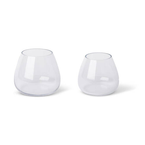 2pc E Style Allira Vase Tabletop Home Decor Combo Set 15x15/18x18cm Clear