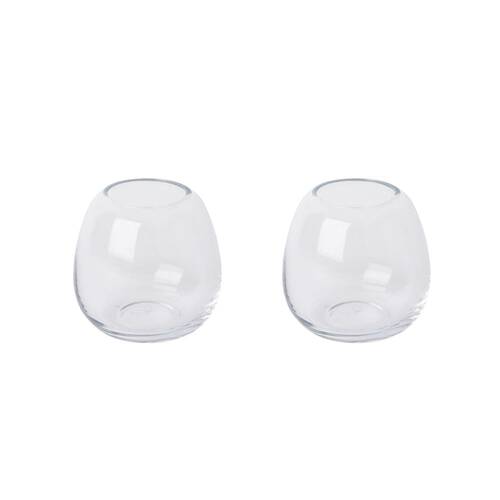 2PK E Style Alma Vase Tabletop Home Decor 10x10cm Clear