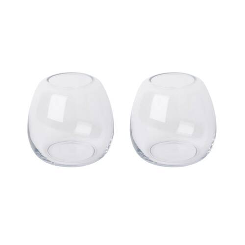 2PK E Style Alma Vase Tabletop Home Decor 15x15cm Clear