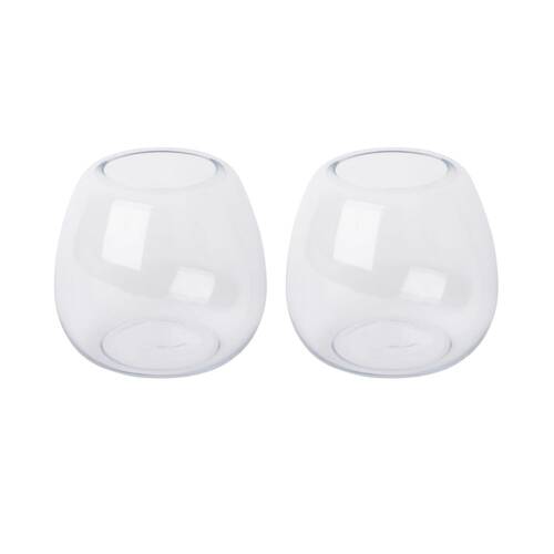 2PK E Style Alma Vase Tabletop Home Decor 20x20cm Clear