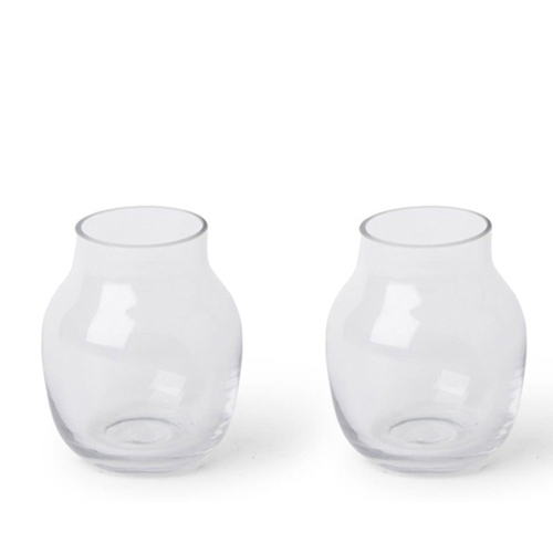 2PK E Style 13cm Glass Gabbie Flower Vase Decor - Clear
