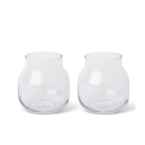 2PK E Style 17cm Glass Gabbie Flower Vase Decor - Clear